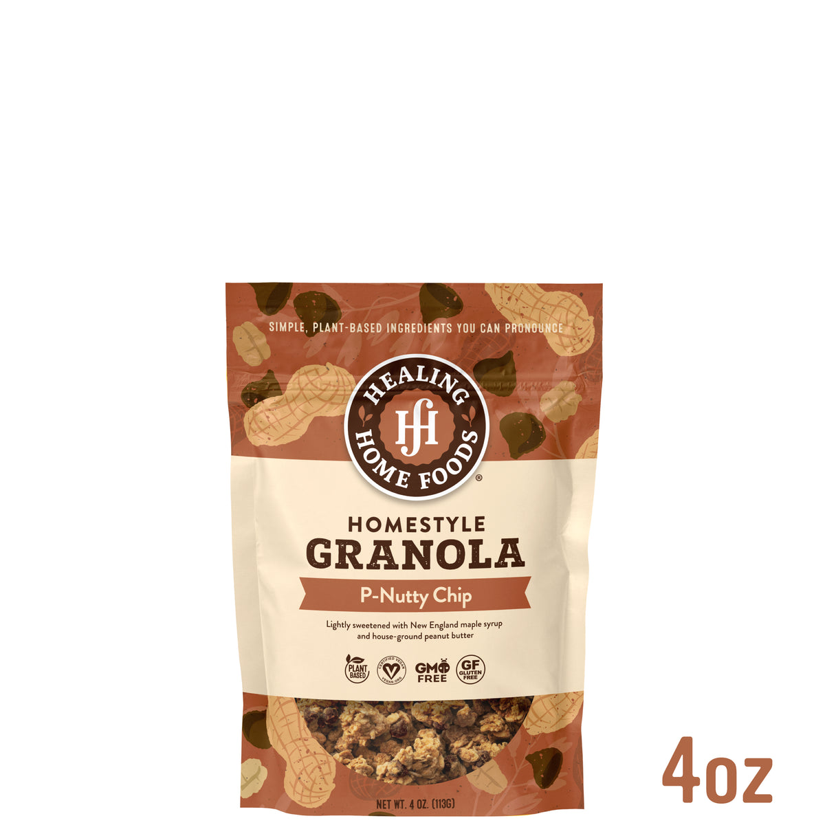 Healing Home Foods Homestyle Granola package on a white background